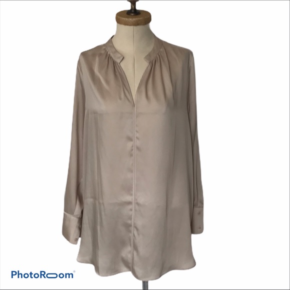 satin blouse beige